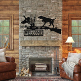 Dog & Pheasant Hunting Sign ~ Metal Porch Sign | Outdoor Sign | Front Door Sign | Metal Hunting Sign | Cabin Sign