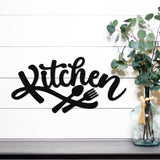 Kitchen Script Sign ~ Outdoor Metal Sign, Metal Sign, Wedding Gift,  Personalized Metal Sign, Gift For Couple, Metal Wall Art, Word Wall Art