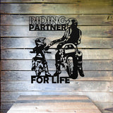 Riding Partner For Life Sign ~ Metal Sign - Outdoor Sign - Personalized Home Sign - Gift For Him