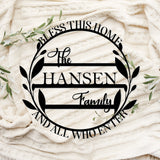 Bless This Home Custom Family Sign ~ Metal Sign, Metal Porch Sign, Custom Metal Porch Sign, Personalized Steel Sign, Metal Family Last Name