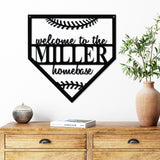 Welcome To The Homebase Custom Sign ~ Metal Porch Sign - Outdoor Sign - Personalized Metal Sign - Baseball Home Sign