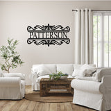 Last Name Split Monogram Sign ~ Metal Porch Sign - Outdoor Sign - Personalized Metal Sign - Family Monogram Sign