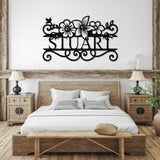 Floral Last Name Monogram Sign ~ Metal Porch Sign - Outdoor Sign - Personalized Metal Sign - Family Monogram Sign
