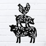 Stacked Farm Animals ~ Metal Porch Sign | Personalized Metal Sign | Custom Porch