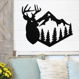 Mountain & Deer Metal Sign ~ Metal Porch Sign, Metal Tree Sign, Front Door Metal Sign, Patio Sign, Metal Décor, Metal Art