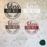 Bless Our Nest ~ Outdoor Metal Sign, Door Hanger Sign, Last Name Sign,  Personalized Metal Sign, Gift For Couple, Porch Sign