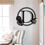 Ocean Life Monogram Sign ~ Metal Porch Sign - Outdoor Sign - Front Door Sign - Metal Beach Sign - Beach House