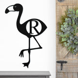 Flamingo Monogram Sign ~ Metal Porch Sign - Outdoor Sign - Front Door Sign - Metal Beach Sign - Beach House