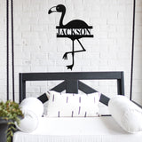 Flamingo Last Name Sign ~ Metal Porch Sign - Outdoor Sign - Front Door Sign - Metal Beach Sign - Beach House