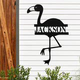 Flamingo Last Name Sign ~ Metal Porch Sign - Outdoor Sign - Front Door Sign - Metal Beach Sign - Beach House