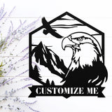 Eagle Custom Family Sign ~ Metal Porch Sign - Outdoor Sign - Front Door Sign - Metal Mountain Sign - Woodland Sign