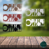 Dinnerware Set ~ Outdoor Metal Sign, Metal Sign, Wedding Gift,  Personalized Metal Sign, Gift For Couple, Metal Wall Art, Word Wall Art
