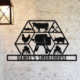 Custom BBQ Smokehouse Sign ~ Metal Porch Sign | Outdoor Sign | Front Door Sign | Metal Grilling Sign