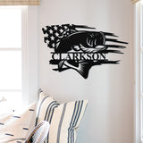 Bass Family Name Sign ~ Metal Porch Sign - Outdoor Sign - Front Door Sign - Metal Mountain Sign - Fishing Sign