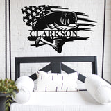 Bass Family Name Sign ~ Metal Porch Sign - Outdoor Sign - Front Door Sign - Metal Mountain Sign - Fishing Sign