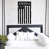 America Distressed Flag Sign ~ Metal Porch Sign - Outdoor Sign - Front Door Sign - Metal Mountain Sign - Woodland Sign