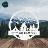 Let's Go Camping Sign ~ Metal Porch Sign | Outdoor Sign | Front Door Sign | Metal Camper Sign | Camping Sign