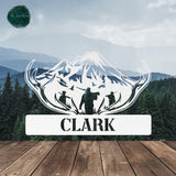 Antler Hunting Name Sign ~ Metal Porch Sign | Outdoor Sign | Front Door Sign | Metal Hunting Sign | Cabin Sign