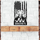 Deer Flag Custom Sign ~ Metal Porch Sign | Outdoor Sign | Front Door Sign | Metal Hunting Sign | Cabin Sign