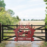 Antler Family Last Name Sign ~ Metal Porch Sign | Outdoor Sign | Front Door Sign | Metal Hunting Sign | Cabin Sign