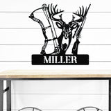 Bow Hunting Last Name Sign ~ Metal Porch Sign | Outdoor Sign | Front Door Sign | Metal Hunting Sign | Cabin Sign