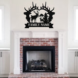 Antler Family Last Name Sign ~ Metal Porch Sign | Outdoor Sign | Front Door Sign | Metal Hunting Sign | Cabin Sign