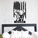 Bow Hunting Flag Name Sign ~ Metal Porch Sign | Outdoor Sign | Front Door Sign | Metal Hunting Sign | Cabin Sign
