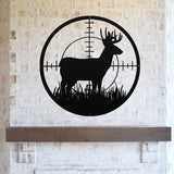 Deer Cross Arrow Sign ~ Metal Porch Sign | Outdoor Sign | Front Door Sign | Metal Hunting Sign | Cabin Sign