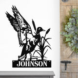 Duck Hunting Name Sign ~ Metal Porch Sign | Outdoor Sign | Front Door Sign | Metal Hunting Sign | Cabin Sign