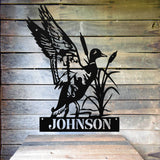 Duck Hunting Name Sign ~ Metal Porch Sign | Outdoor Sign | Front Door Sign | Metal Hunting Sign | Cabin Sign