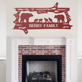 Bear Family Name Sign ~ Metal Porch Sign | Outdoor Sign | Front Door Sign | Metal Hunting Sign | Cabin Sign