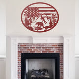 Bear Flag Sign ~ Metal Porch Sign | Outdoor Sign | Front Door Sign | Metal Hunting Sign | Cabin Sign