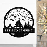 Let's Go Camping Sign ~ Metal Porch Sign | Outdoor Sign | Front Door Sign | Metal Camper Sign | Camping Sign