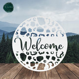 Welcome Leopard Print Metal Sign ~ Outdoor Metal Sign, Door Hanger Sign, Last Name Sign,  Personalized Metal Sign, Gift For Couple, Porch