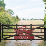 Antler Hunting Name Sign ~ Metal Porch Sign | Outdoor Sign | Front Door Sign | Metal Hunting Sign | Cabin Sign