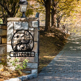 Deer Welcome Gate Sign ~ Metal Porch Sign | Outdoor Sign | Front Door Sign | Metal Hunting Sign | Cabin Sign