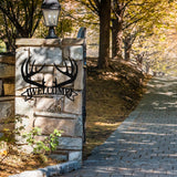 Antler Welcome Sign ~ Metal Porch Sign | Outdoor Sign | Front Door Sign | Metal Hunting Sign | Cabin Sign