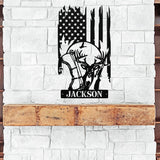Bow Hunting Flag Name Sign ~ Metal Porch Sign | Outdoor Sign | Front Door Sign | Metal Hunting Sign | Cabin Sign