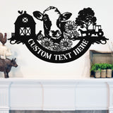 Personalized Cow Farm Sign ~ Metal Porch Sign | Metal Gate Sign | Farm Entrance Sign | Metal Farmhouse | Cow Sign | Highland Cow | Address
