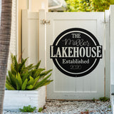 Personalized Lake House Sign ~ Outdoor Metal Sign, Door Hanger Sign, Last Name Sign,  Personalized Metal Sign, Lake Porch Last Name Sign