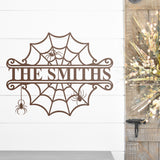 Spider Web Last Name Steel Sign ~ Metal Porch Sign, Fall Door Hanger, Fall Metal Sign, Metal Fall Sign, Fall Sign, Fall Porch Sign, Autumn