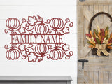 Pumpkin Custom Last Name Sign, Metal Porch Sign, Fall Door Hanger, Fall Metal Sign, Metal Fall Sign, Fall Sign, Porch Sign, Custom Autumn