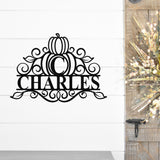 Metal Pumpkin Last Name, Metal Porch Sign, Fall Door Hanger, Fall Metal Sign, Metal Fall Sign, Fall Sign, Porch Sign, Custom Autumn Sign