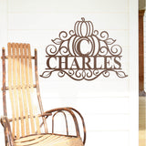 Metal Pumpkin Last Name, Metal Porch Sign, Fall Door Hanger, Fall Metal Sign, Metal Fall Sign, Fall Sign, Porch Sign, Custom Autumn Sign