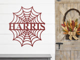 Spiderweb Family Name Sign, Metal Porch Sign, Fall Door Hanger, Fall Metal Sign, Metal Fall Sign, Fall Sign, Porch Sign, Halloween Porch