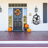 Witch Family Name Sign, Metal Porch Sign, Fall Door Hanger, Fall Metal Sign, Metal Fall Sign, Fall Sign, Porch Sign, Halloween Porch Sign