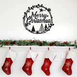 Merry Christmas Metal Porch Sign ~ Custom Metal Door Hanger, Personalized Christmas Decor, Winter Porch Sign, Metal Christmas Sign, Family