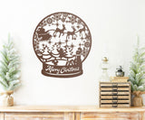 Merry Christmas Snow Globe Porch Sign ~ Custom Metal Door Hanger, Personalized Christmas Décor, Winter Porch Sign, Metal Christmas Sign