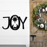 Joy Nativity Scene Christmas Porch Sign ~ Custom Metal Door Hanger, Personalized Christmas Décor, Winter Porch Sign, Metal Christmas Sign