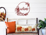 Welcome Fall Wreath Sign ~ Metal Porch Sign, Fall Door Hanger, Fall Metal Sign, Metal Fall Sign, Fall Sign, Fall Porch Sign, Custom Autumn